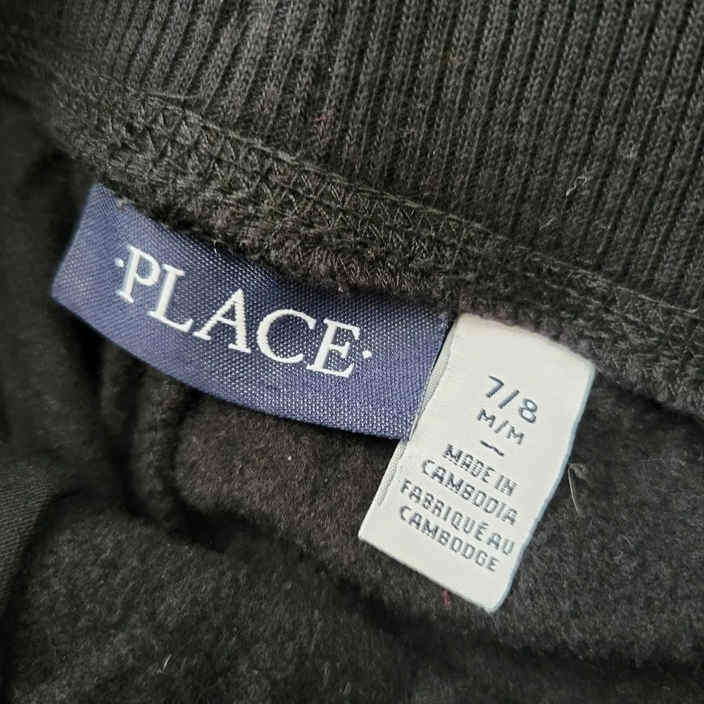 The Children's Place Boys Medium 7/8 Black Joggers Sweatpants Lounge Comfy